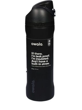 owala Insulated Leak-Proof Water Bottle with Built-In Straw - Black